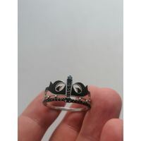 Кольцо серебро 925 пробы эмали, большой размер, торги с Рубля