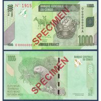Конго, 1000 франков 2005 г., P-101S (Specimen 1915), UNC