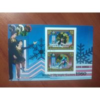 Корея 1980 ЗИМНИЕ ОЛИМПИЙСКИЕ ИГРЫ лист без перфорации