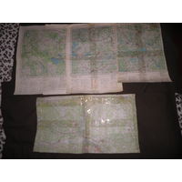 Карты (39х34 см) Краслава,Даугавпилс,Поставы,Мозырь,Пе триков.70-е г.С рубля.