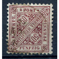 Королевство Вюртемберг - 1906г. - Служебные марки тип II. Цифры, 50 Pf - 1 марка - гашёная [Mi 235]. #1-Wu-8-A-1