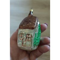 Елочные игрушки, стекло, домик, дом