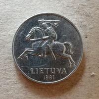Литва 2 Республика 5 центов 1991 г., KM# 87 ю
