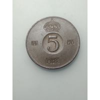 Швеция 5 эре 1970 года .