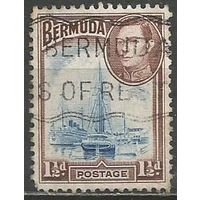 Бермуды. Король Георг VI. Гавань в Гамильтоне. 1938г. Mi#102.