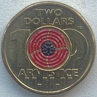 Австралия 2 доллара 2018 г. 100 лет со дня окончания Первой Мировой войны