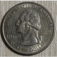 Монета США 25 центов квотер, 1/4 доллара, quarter dollar 1999 год. Коннектикут  , знак монетного двора S Сан-Франциско. из серии 50 штатов Дуб Хартии.