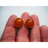 Шикарные запонки из СССР ЯНТАРЬ. Позолота. Клеймо :2ФЯ