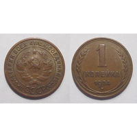 1 копейка 1924 aUNC