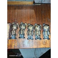 Мишка Олимпийский. 5 шт бронза