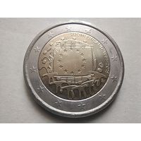2 ЕВРО, ФИНЛЯНДИЯ (Общеевропейская серия - 30 лет флагу Европы) UNC тираж 489 000