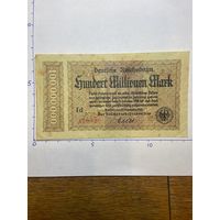 Германия нотгельд 100000000 марок 1923 г.- Рейхсбанн - 2001