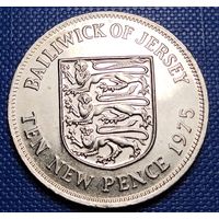 Джерси 10 новых пенсов 1975 г.