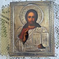 Икона старинная. Оклад серебро 84 пр.