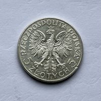 Монета СЕРЕБРО Польша 5 злотых 1933 год Ядвига ОТЛИЧНЫЕ