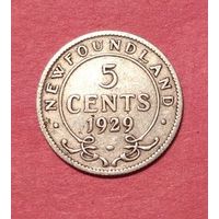 Ньюфаундленд (Канада) 5 центов 1929 Георг V