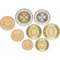 Мальта набор монет 1, 2, 5, 10, 20, 50 евроцентов; 1, 2 евро. Коллекционный набор монет в качестве UNC-Proof! Предложи свою цену или обмен!