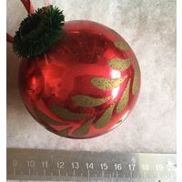 Игрушка ёлочная Шар Новогодний, стекло. ГДР