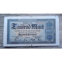 Werty71 Германия 1000 марок 1922 банкнота Мюнхен