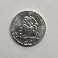 Ватикан 5 лир 1948 г.