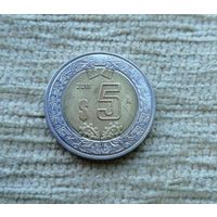 Werty71 Мексика 5 песо 2011 биметалл