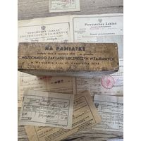 Страховые документы с коробкой на память.1938г.цена за все.