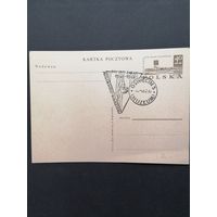 Польша 1967 Почтовая карточка с типографской маркой из серии "Памятники жертвам Второй мировой войны в Польше" (спецгашение музея в Освенциме) аналог Mi.1791