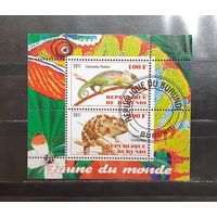 Бурунди. 2011 год. Фауна. Рептилии. Хамелеоны (малый лист) (1105)