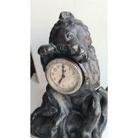 С 1 РУБЛЯ ! ЧАСЫ КАМИННЫЕ НАСТОЛЬНЫЕ МЕДВЕДЬ КАСЛИ КУСА СССР 1952 ГОД .