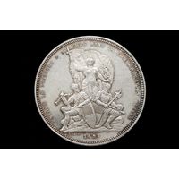5 франков 1881 г. Швейцария, Нума Дроз. "Стрелковый фестиваль во Фрибуре". Штемпельный блеск, кабинетная патина, редкая!