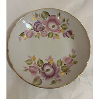 Фарфоровое блюдо СССР, ручная роспись, клеймо со знаком качества. С РУБЛЯ!