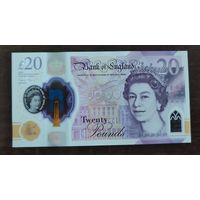 Великобритания (Англия) 20 фунтов 2018 Unc P-396s полимер UNC