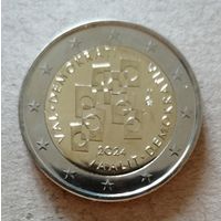 Финляндия 2 евро 2024 год, юбилейная, Выборы и демократия, UC# 117