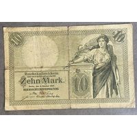 Банкнота 10 марок 1906 год. Германская империя.