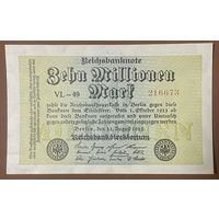 Банкнота 10 миллионов марок 1923 год. Веймарская республика. НЕ БЫЛА В ОБОРОТЕ.