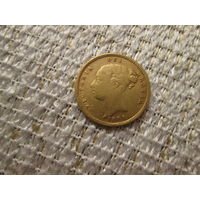 1/2 соверена  ,   Великобритания  ,  Виктория  ,  1884 г