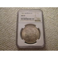 1 доллар  США ,  1921 год  NGC MS62