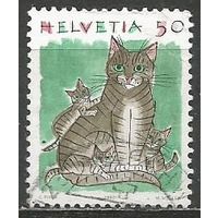 Швейцария. Домашняя кошка. 1990г. Mi#1414.