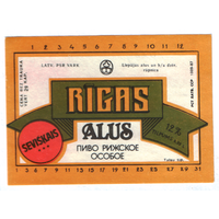 Этикетка пива Рижское Прибалтика Ф994