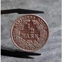 1/2 марки 1906 год Германия м.д. А Серебро