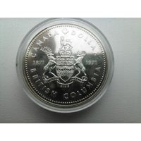 Канада 1 Брит. Колумбия, серебро 23.32 гр.UNC с рубля