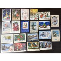 Открытки С Новым годом СССР 1970-е годы цена за все