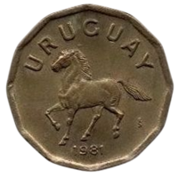 ВОСТОЧНАЯ  РЕСПУБЛИКА УРУГВАЙ  10 СЕНТЕСИМО 1981. ФАУНА. ЛОШАДЬ