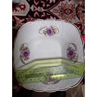 Тарелка салатник квадратная фарфор Коростень СССР большая