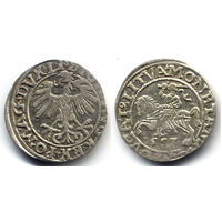 Полугрош 1557, Жигимонт Август, Вильно. кончания легенд: Ав - LI, Рв - LITVA