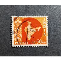 Марка Индия 1957 год Карта