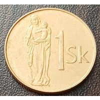 Словакия 1 крона, 1993    ( 1-3-7 )