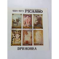 Марки   Картины П. Пикассо  100 лет со дня рождения   1982 г.    Корея   блок  6  шт
