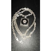 Серебряный кулон с цепочкой.Versace.
