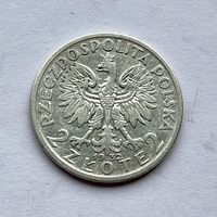 Монета СЕРЕБРО Польша 2 злотых 1932 год Ядвига ОТЛИЧНЫЕ
